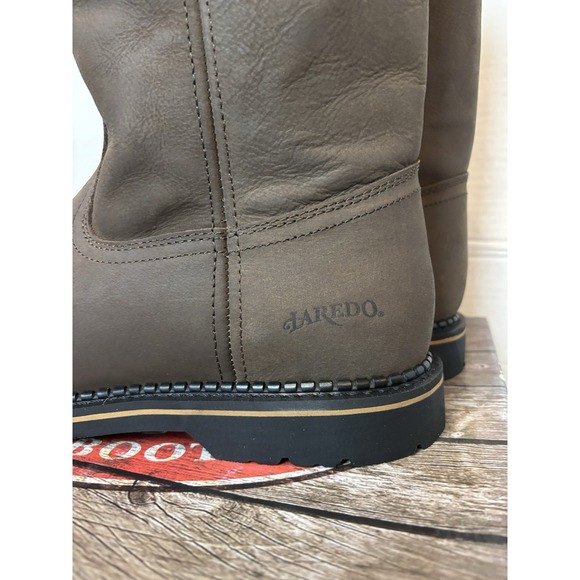 Men's Laredo Sz 13w Brown Ruf Rider Pull On Soft Toe NST Work Boots 68144 - Picture 3 of 7